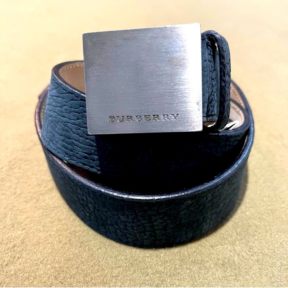 Burberry Charcoal Leather Embossed Elephant Print Belt 32, super luxury - Picture 5 of 6